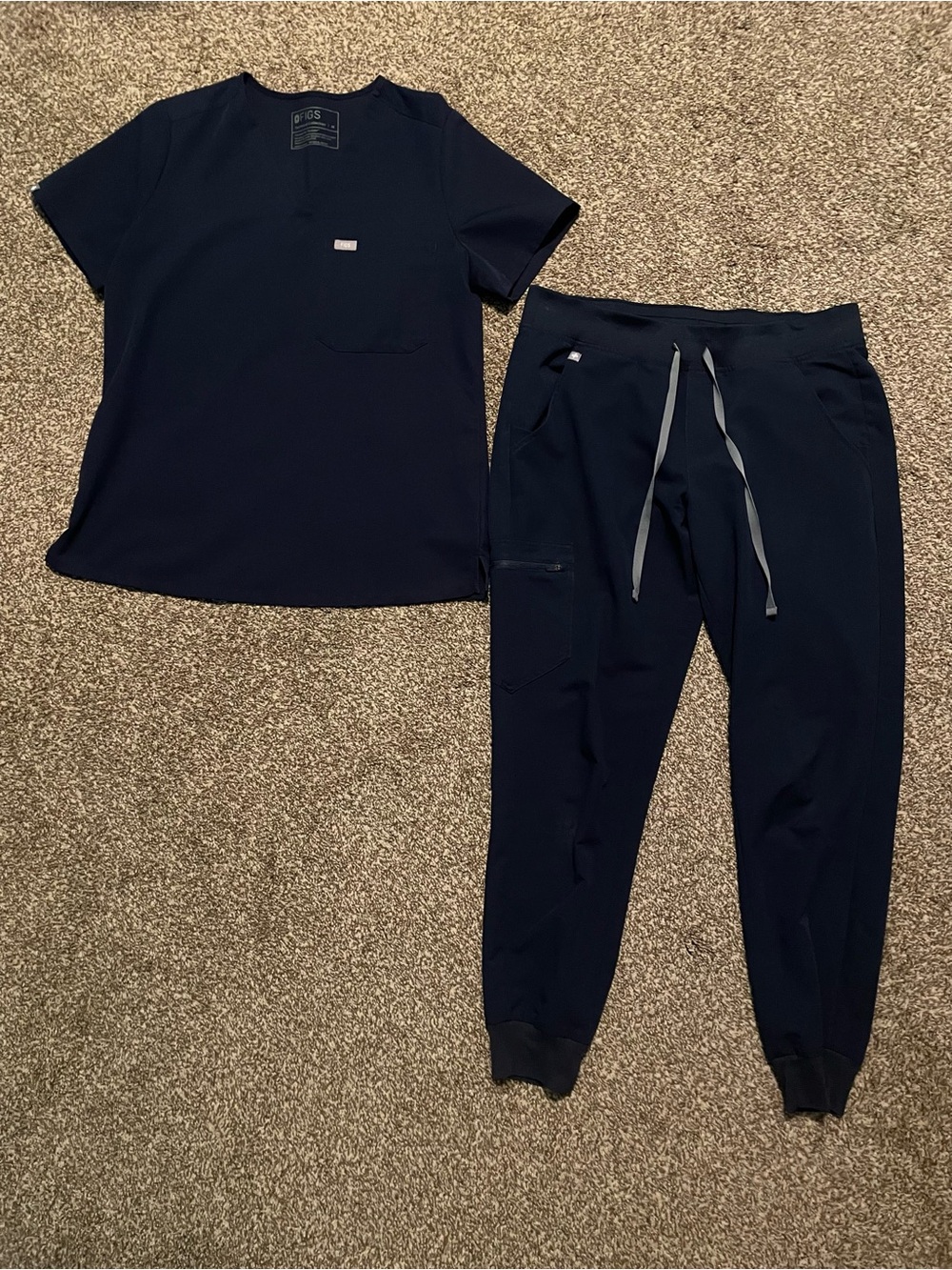 Figs Navy Women's Jogger Scrub Pants with Drawstring